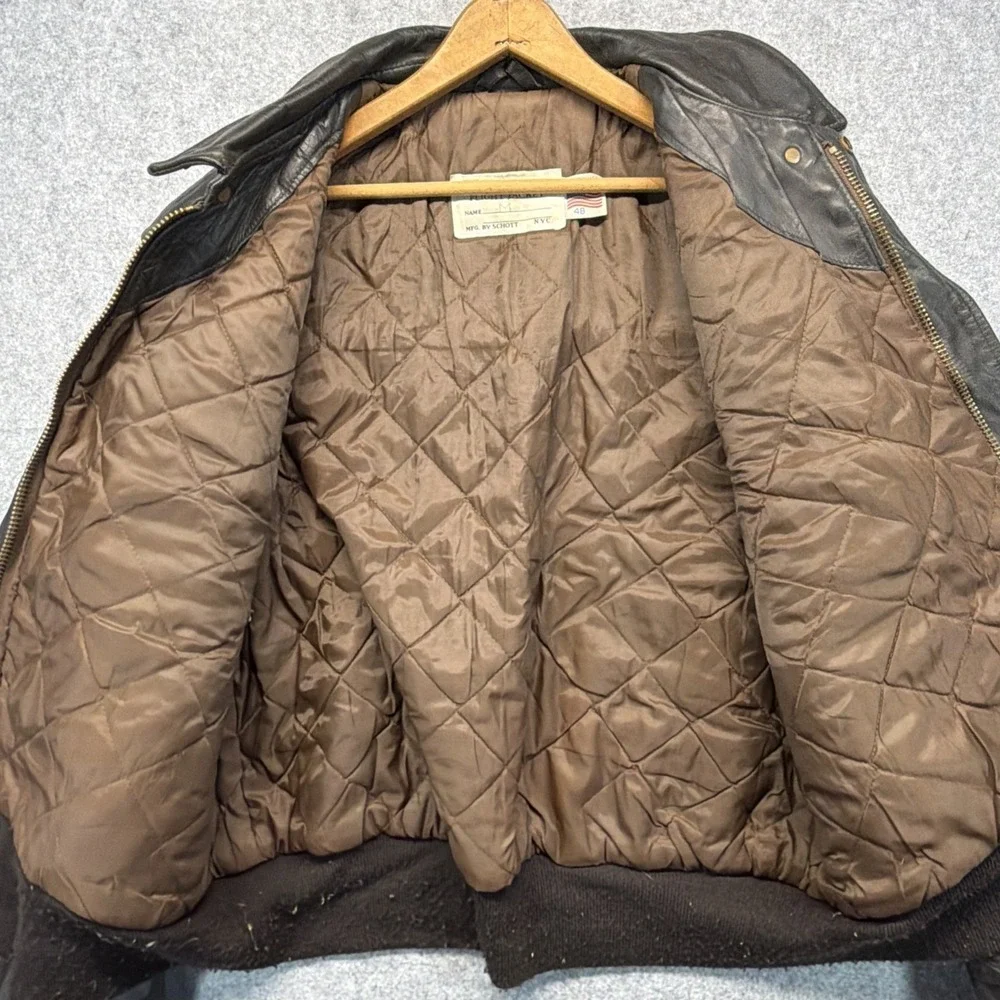 Vintage Schott Bros NYC A-2 Leather Flight Bomber Jacket Mens Size 48 USA